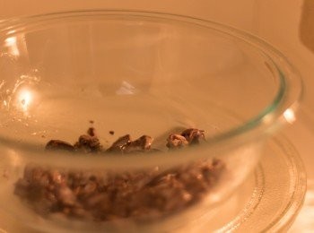 step3: 於碗內放入煉奶及朱古力塊，用微波爐高火叮30秒，取出拌勻。如朱古力未完全溶化，重覆以上步驟直至完全溶化及融合