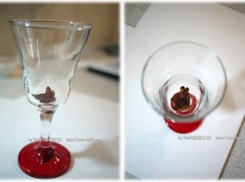 step2: 3 在高腳杯底放桂圓乾