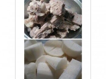 step2: 白蘿蔔切滾刀備用