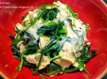 step5: 吃前淋上適量日式芝麻醬，即可。