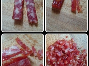 step3: 臘腸切小粒