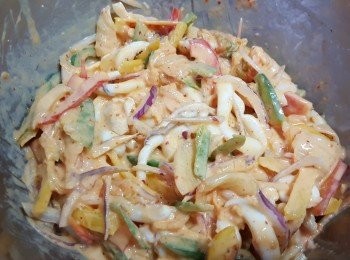 step8: 用筷子撈勻