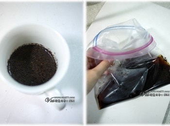 step1: 1 把伯爵茶葉用45cc熱開水泡開 
2 接著把全部材料放入密封袋裡