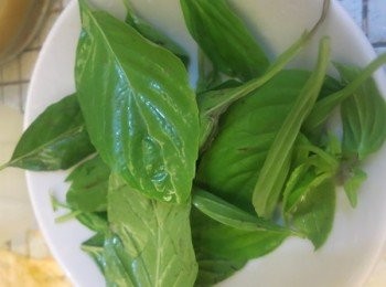 step9: － 檸檬葉和羅勒葉洗淨備用