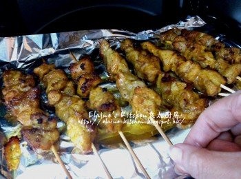 step11: 焗10分鐘後取出將串燒反轉另一面 , 再入焗爐繼續用180C焗10分鐘