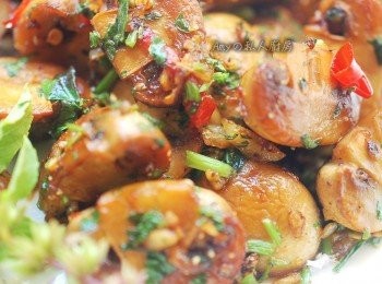 step5: 奶油和蘑菇佐上香草非常美味喔!