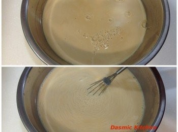 step9: 加入牛奶及蜂蜜拌合均勻