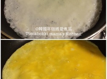 step9: 鑊下油將蛋白和蛋黃煎熟，