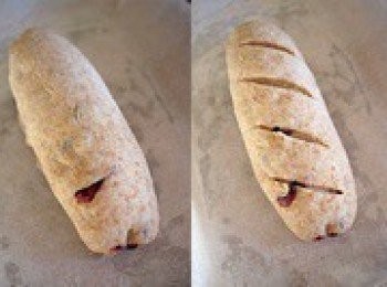 step9: 自上而下捲成類似橄欖形，收口捏緊。用利刀在上面劃幾道。