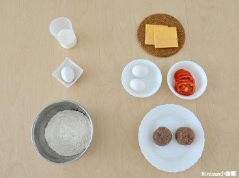 step1: 將鬆餅材料與組合材料備好