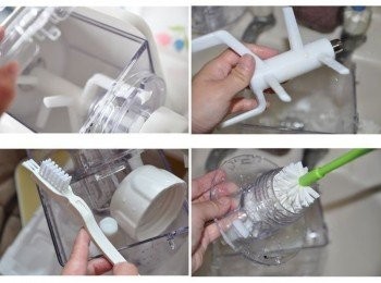 step14: 【九陽製麵機】拆洗容易，還附贈清洗專用刷超方便，先等餘留的小小麵糰自然乾燥後再處理，乾掉的麵糰很容易輕敲一下就掉落然後再清洗即可!