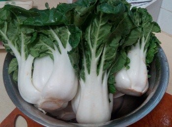 step6: 把水燒滾，然後下菜乾、豬骨、鹹鴨腎、蜜棗、南北杏及果皮煲半小時。