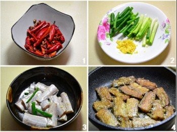 step3: 鍋內放入以能沒住帶魚的清水或者高湯，調入老抽、醬油、1湯匙黃酒。放入帶魚，鍋開後中，小火煮至水汁濃稠。放入蔥綠，調入香油，推勻，起鍋。