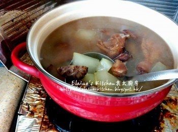 step12: 即成冬瓜鴨腿湯 , 食時可在湯內放上芫茜或灑上蔥粒 , 配上白飯即可