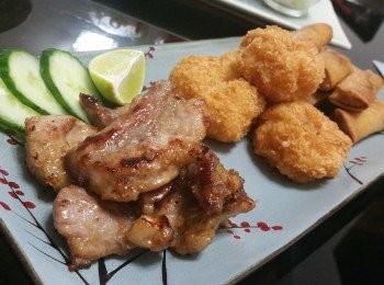 step5: 三件豬扒用了一件做檬粉, 剩下的用嚟做併盤淨食， 一樣好味呀