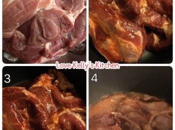 step1: 梅頭切2塊，用調味料(除了蜜糖)醃一日(我會早一晚醃)