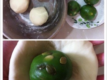 step3: 然後將麵團和餡料平均分成3粉，待用。