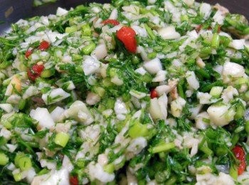 step3: 加入<span class="group_3">調味料</span>輕輕拌勻，會有山藥黏性出現。