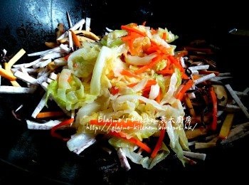 step11: 再加以前盛起的甘旬 , 椰菜絲回鑊