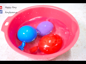 step9: 把氣球放進一盤水中（有助氣球維持圓形），冷藏（4度）6-7小時。