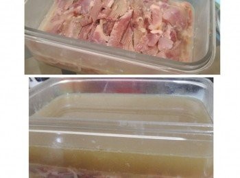 step7: 從雪櫃取出肴肉，倒入適量的鹵汁再冷藏過夜。