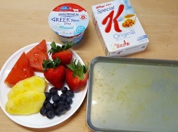 step1: 準備米水及所有材料。