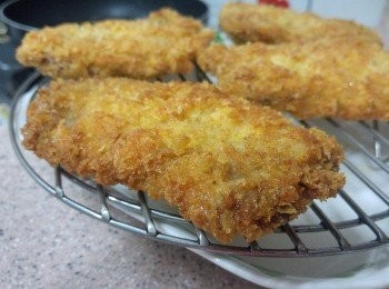 step9: 豬扒便會香脆而不油膩