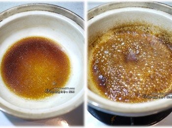step6: 利用剩下的湯汁加入3匙冰糖大火下去煮至黏稠，即為東坡肉淋醬