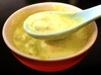 step9: 加入大粒西米同芒果粒就食得啦！