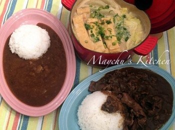 step3: 拌入味噌，慢慢攪拌至味噌完全溶化。最後加入無糖豆漿，拌勻並煮至起小水泡及冒煙，然後灑上葱花即可。