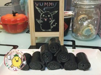 step8: 卷起後切件，便可享用。