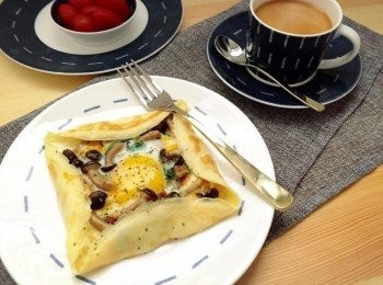 step7: 搭配Hola的美麗餐具, 以法式鹹可麗餅展開幸福愉悅的一天～