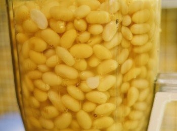 step2: 浸好的黃豆加入適量水放入攪拌機打爛