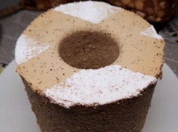 step7: 脫模時，可以在模具周邊劃一圈，讓蛋糕側邊更美觀也更好脫。撒點糖粉裝飾，樸實又簡單的味道、撲鼻而來的茶香，難以抗拒?