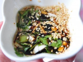 step8: 另外可以準備適量的<span class="group_2">醬料</span>調味，蔥花及香菜末是使用剩餘的~