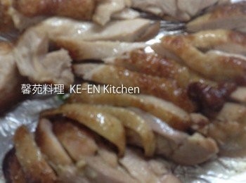 step4: 蒸好雞肉切塊