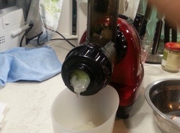 step1: 用慢磨料理機把冬瓜磨蓉