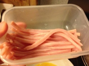 step4: 火腿切絲