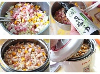 step3: 將所有<span class="group_1">食材</span>拌勻後，放入淬釀-昆布風味等<span class="group_2">醬料</span>調味，再利用電鍋燉煮