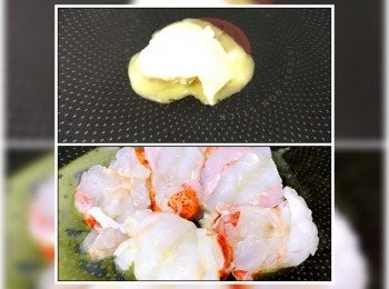 step2: 小火煮溶一湯匙牛油... 轉大火炒龍蝦至稍為轉色... 取出！