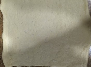 step1: 1)麵團壓成長方形