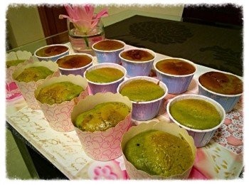 step7: 這樣簡簡完成宇治綠茶cup cake，慢慢享用。