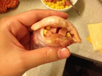 step6: 再放加入粟米和腸仔粒