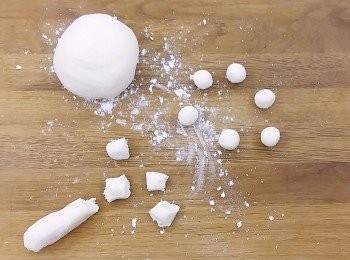 step10: 將麵糰搓成長條狀,分割成小湯圓的大小...