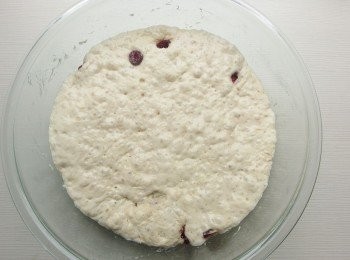 step5: 發酵好的麵糰整個充滿大氣泡,帶有濃厚的酒香味。