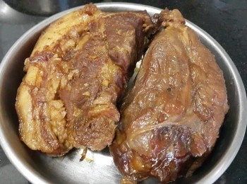 step8: 已鹵好的腩肉，牛展