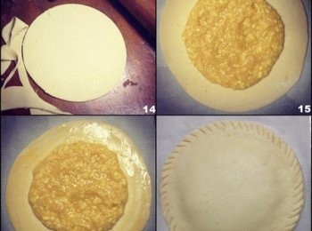 step14: 將多餘的派皮去除，多餘的可以放進冷凍庫，之後可以拿出來做其他料理