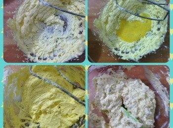 step2: 牛油室溫軟化，加入紅糖打發成蓬鬆狀態，分次加入蛋液，攪打均勻成蓬鬆狀態；