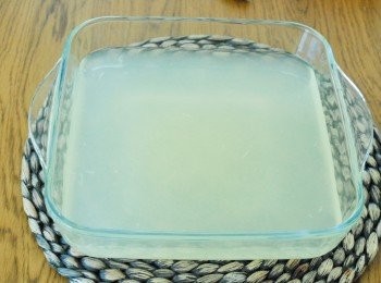 step1: 將水、檸檬汁和糖在小煲內煮至糖溶化，待涼備用。將檸檬汁倒入容器內，放入冰格30分鐘 (*也可用果汁，如已有糖份就不用加糖）