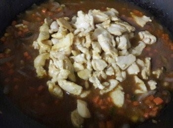 step7: 雞肉加入續煮